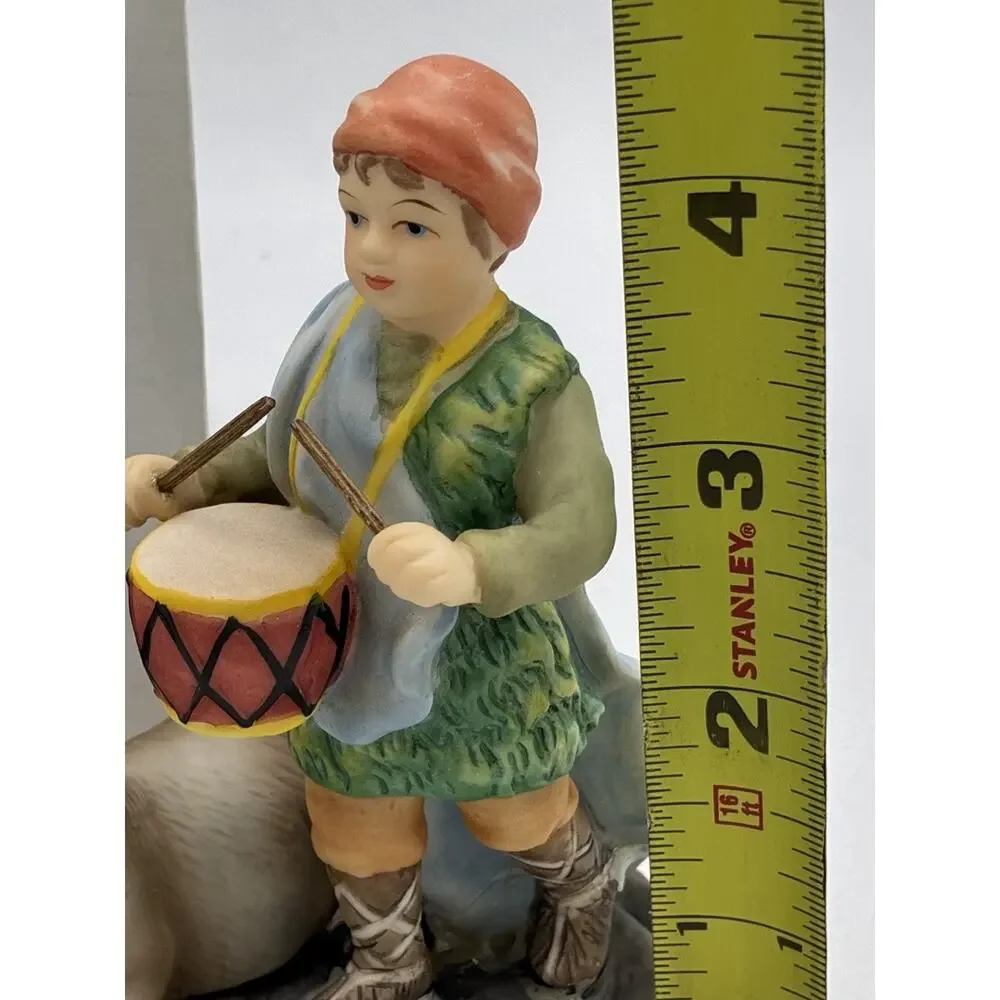 Avon Holiday Treasures Drummer Boy with Donkey Nativity Figurine 2003 NIB